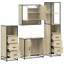 Juego de muebles de baño 4 pzas contrachapada roble sonoma de , Muebles de baño - Ref: Foro24-3301276, Precio: 321,21 €, Desc...