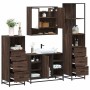 Set de muebles baño 4 pzas madera contrachapada roble marrón de , Muebles de baño - Ref: Foro24-3301304, Precio: 349,59 €, De...