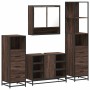 Set de muebles baño 4 pzas madera contrachapada roble marrón de , Muebles de baño - Ref: Foro24-3301304, Precio: 349,59 €, De...
