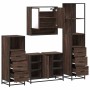 Set de muebles baño 4 pzas madera contrachapada roble marrón de , Muebles de baño - Ref: Foro24-3301304, Precio: 349,59 €, De...