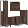 Set de muebles baño 4 pzas madera contrachapada roble marrón de , Muebles de baño - Ref: Foro24-3301304, Precio: 349,59 €, De...