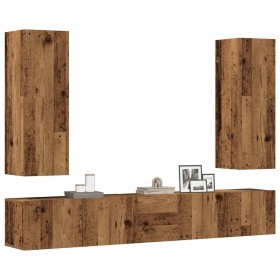 Muebles de TV de pared 5 uds madera vieja madera de ingeniería de , Muebles TV - Ref: Foro24-3328959, Precio: 195,84 €, Descu...