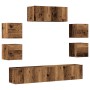 Conjunto de mueble de TV 7 piezas montado la pared madera vieja de , Muebles TV - Ref: Foro24-3329013, Precio: 217,91 €, Desc...