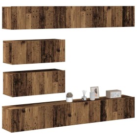 Conjunto de mueble de TV 6 piezas montado la pared madera vieja de , Muebles TV - Ref: Foro24-3329149, Precio: 290,01 €, Desc...
