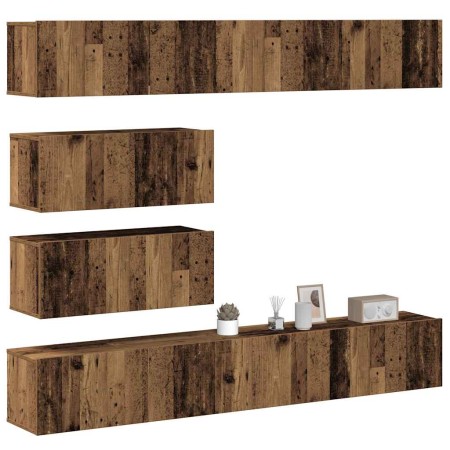 Conjunto de mueble de TV 6 piezas montado la pared madera vieja de , Muebles TV - Ref: Foro24-3329149, Precio: 290,01 €, Desc...