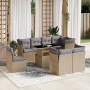 Set de sofás de jardín 9 pzas con cojines ratán sintético beige en Conjuntos de jardín | Comprar online en Foru.es