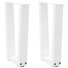 Patas para mesa de comedor en forma de V 2 uds blanco acero de , Patas para mesas - Ref: Foro24-4012621, Precio: 54,79 €, Des...