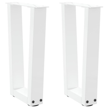 Patas para mesa de comedor en forma de V 2 uds blanco acero de , Patas para mesas - Ref: Foro24-4012621, Precio: 54,79 €, Des...