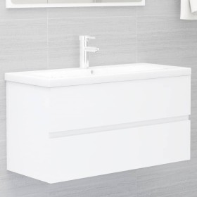 Mueble de lavabo madera de ingeniería blanco 90x38,5x45 cm de vidaXL, Muebles de baño - Ref: Foro24-804755, Precio: 54,34 €, ...