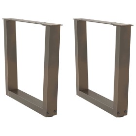 Patas para mesa de comedor forma de V 2 uds acero natural acero de , Patas para mesas - Ref: Foro24-4012635, Precio: 70,33 €,...