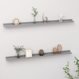 Estantes de pared 2 unidades gris 115x9x3 cm en Estanterías | Comprar online en Foru.es