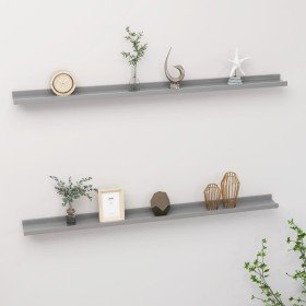 Estantes de pared 2 unidades gris 115x9x3 cm en Estanterías | Comprar online en Foru.es