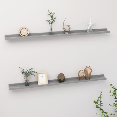 Estantes de pared 2 unidades gris 115x9x3 cm en Estanterías | Comprar online en Foru.es