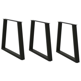 Patas para mesa de comedor en forma de V 3 uds acero negro de , Patas para mesas - Ref: Foro24-4012584, Precio: 113,74 €, Des...