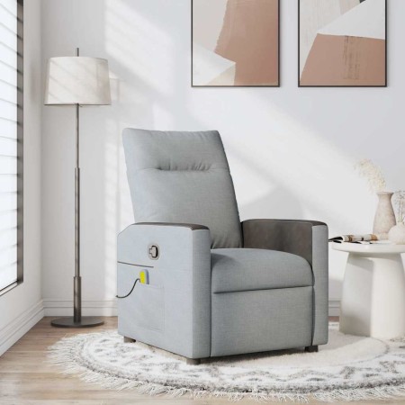 Sillón reclinable de masaje de tela gris claro de , Sillones - Ref: Foro24-4104832, Precio: 207,19 €, Descuento: %
