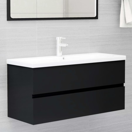 Armario para lavabo madera contrachapada negro100x38,5x45 cm de vidaXL, Muebles de baño - Ref: Foro24-804765, Precio: 59,00 €...