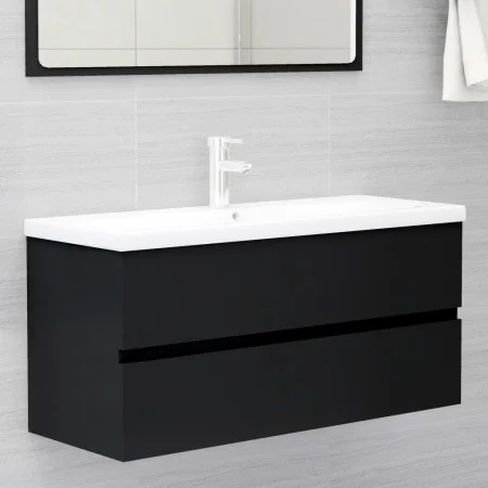 Armario para lavabo madera contrachapada negro100x38,5x45 cm de vidaXL, Muebles de baño - Ref: Foro24-804765, Precio: 58,15 €...