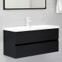 Armario para lavabo madera contrachapada negro100x38,5x45 cm de vidaXL, Muebles de baño - Ref: Foro24-804765, Precio: 58,15 €...