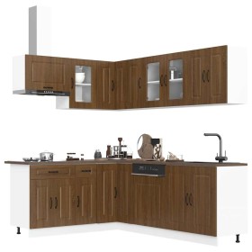 Mueble cocina Kalmar roble marrón 11 pzas madera contrachapada de , Armarios de cocina - Ref: Foro24-3314888, Precio: 707,15 ...