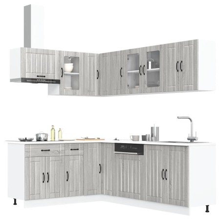 Mueble cocina Lucca sonoma gris 11 pzas madera contrachapada de , Armarios de cocina - Ref: Foro24-3314897, Precio: 721,29 €,...