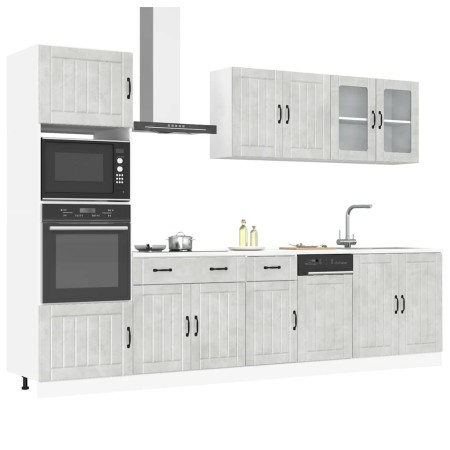 Mueble cocina Kalmar gris hormigón 7 pzas madera contrachapada de , Armarios de cocina - Ref: Foro24-3314745, Precio: 623,05 ...