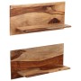 Estantes de pared 2 uds madera maciza de acacia 58x26x20 cm en Estanterías | Comprar online en Foru.es