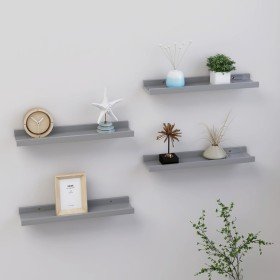 Estantes de pared 4 unidades gris 40x9x3 cm en Estanterías | Comprar online en Foru.es