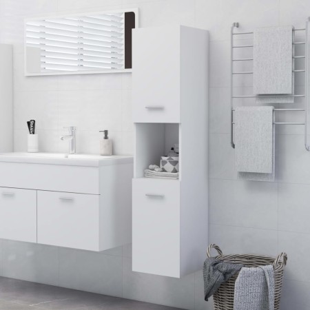 Armario de baño madera contrachapada blanco 30x30x130 cm de vidaXL, Muebles de baño - Ref: Foro24-804997, Precio: 62,16 €, De...