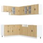 Mueble cocina Porto roble sonoma 11 pzas madera contrachapada de , Armarios de cocina - Ref: Foro24-3314904, Precio: 686,57 €...
