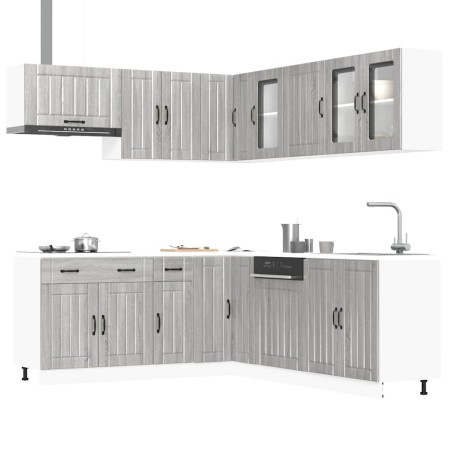Mueble cocina Lucca sonoma gris 11 pzas madera contrachapada de , Armarios de cocina - Ref: Foro24-3314927, Precio: 743,67 €,...
