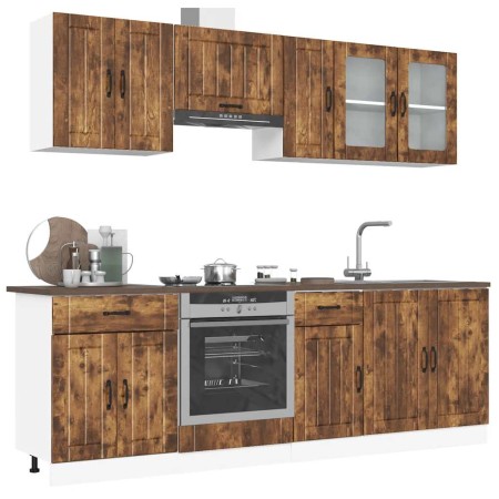 Mueble cocina Kalmar roble ahumado 8 pzas madera contrachapada de , Armarios de cocina - Ref: Foro24-3314836, Precio: 542,91 ...