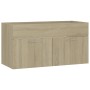 Armario para lavabo contrachapada color roble 90x38,5x46 cm de vidaXL, Muebles de baño - Ref: Foro24-804668, Precio: 38,93 €,...