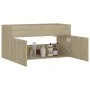 Armario para lavabo contrachapada color roble 90x38,5x46 cm de vidaXL, Muebles de baño - Ref: Foro24-804668, Precio: 38,56 €,...