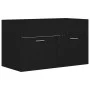 Armario para lavabo madera contrachapada negro 80x38,5x46 cm de vidaXL, Muebles de baño - Ref: Foro24-804657, Precio: 38,12 €...