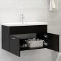 Armario para lavabo madera contrachapada negro 80x38,5x46 cm de vidaXL, Muebles de baño - Ref: Foro24-804657, Precio: 38,51 €...