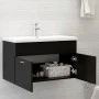 Armario para lavabo madera contrachapada negro 80x38,5x46 cm de vidaXL, Muebles de baño - Ref: Foro24-804657, Precio: 38,12 €...