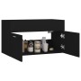 Armario para lavabo madera contrachapada negro 80x38,5x46 cm de vidaXL, Muebles de baño - Ref: Foro24-804657, Precio: 38,51 €...