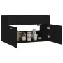 Armario para lavabo madera contrachapada negro 80x38,5x46 cm de vidaXL, Muebles de baño - Ref: Foro24-804657, Precio: 38,12 €...
