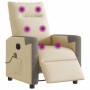 Sillón reclinable de masaje eléctrico tela color crema de , Sillones - Ref: Foro24-3324088, Precio: 250,13 €, Descuento: %