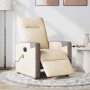 Sillón reclinable de masaje eléctrico tela color crema de , Sillones - Ref: Foro24-3324088, Precio: 250,13 €, Descuento: %