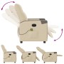 Sillón reclinable de masaje eléctrico tela color crema de , Sillones - Ref: Foro24-3324088, Precio: 250,13 €, Descuento: %