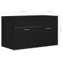 Armario para lavabo madera contrachapada negro 80x38,5x46 cm de vidaXL, Muebles de baño - Ref: Foro24-804657, Precio: 38,12 €...