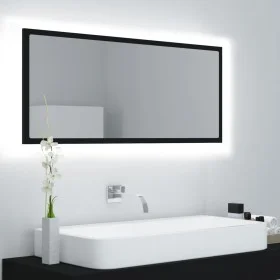 Espejo de baño LED acrílico negro 100x8,5x37 cm de vidaXL, Tocadores de baño - Ref: Foro24-804941, Precio: 59,98 €, Descuento: %