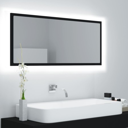 Espejo de baño LED acrílico negro 100x8,5x37 cm de vidaXL, Tocadores de baño - Ref: Foro24-804941, Precio: 58,09 €, Descuento: %