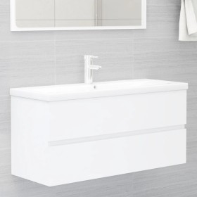 Armario para lavabo madera contrachapada blanco 100x38,5x45 cm de vidaXL, Muebles de baño - Ref: Foro24-804764, Precio: 65,12...