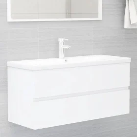 Armario para lavabo madera contrachapada blanco 100x38,5x45 cm de vidaXL, Muebles de baño - Ref: Foro24-804764, Precio: 64,05...