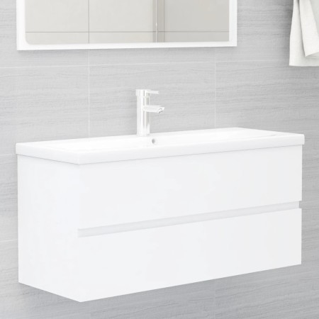 Armario para lavabo madera contrachapada blanco 100x38,5x45 cm de vidaXL, Muebles de baño - Ref: Foro24-804764, Precio: 65,12...