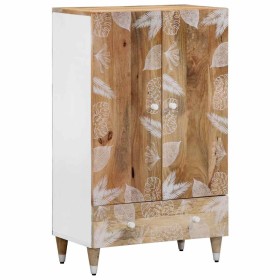 Aparador alto madera maciza de mango 60x33,5x100 cm de , Almacenamiento para CD y DVD - Ref: Foro24-4018694, Precio: 149,83 €...