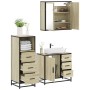 Set de muebles de baño 3 pzas madera contrachapada roble Sonoma de , Muebles de baño - Ref: Foro24-3301016, Precio: 242,42 €,...