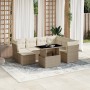 Set de sofás de jardín y cojines 8 piezas ratán sintético beige en Conjuntos de jardín | Comprar online en Foru.es
